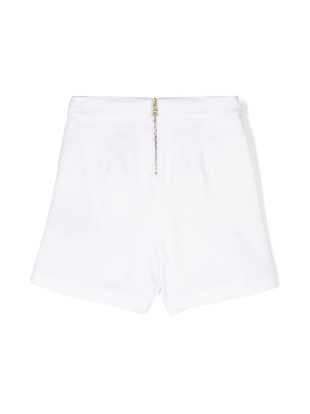 Balmain Kids lion-head embossed-buttoned shorts - Wit