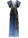 Saiid Kobeisy gradient-effect beaded tulle jumpsuit - Blue