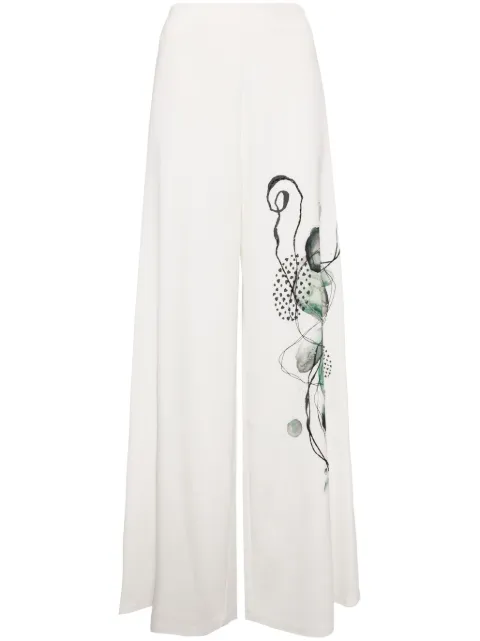 Saiid Kobeisy pantalones acampanados con tiro alto