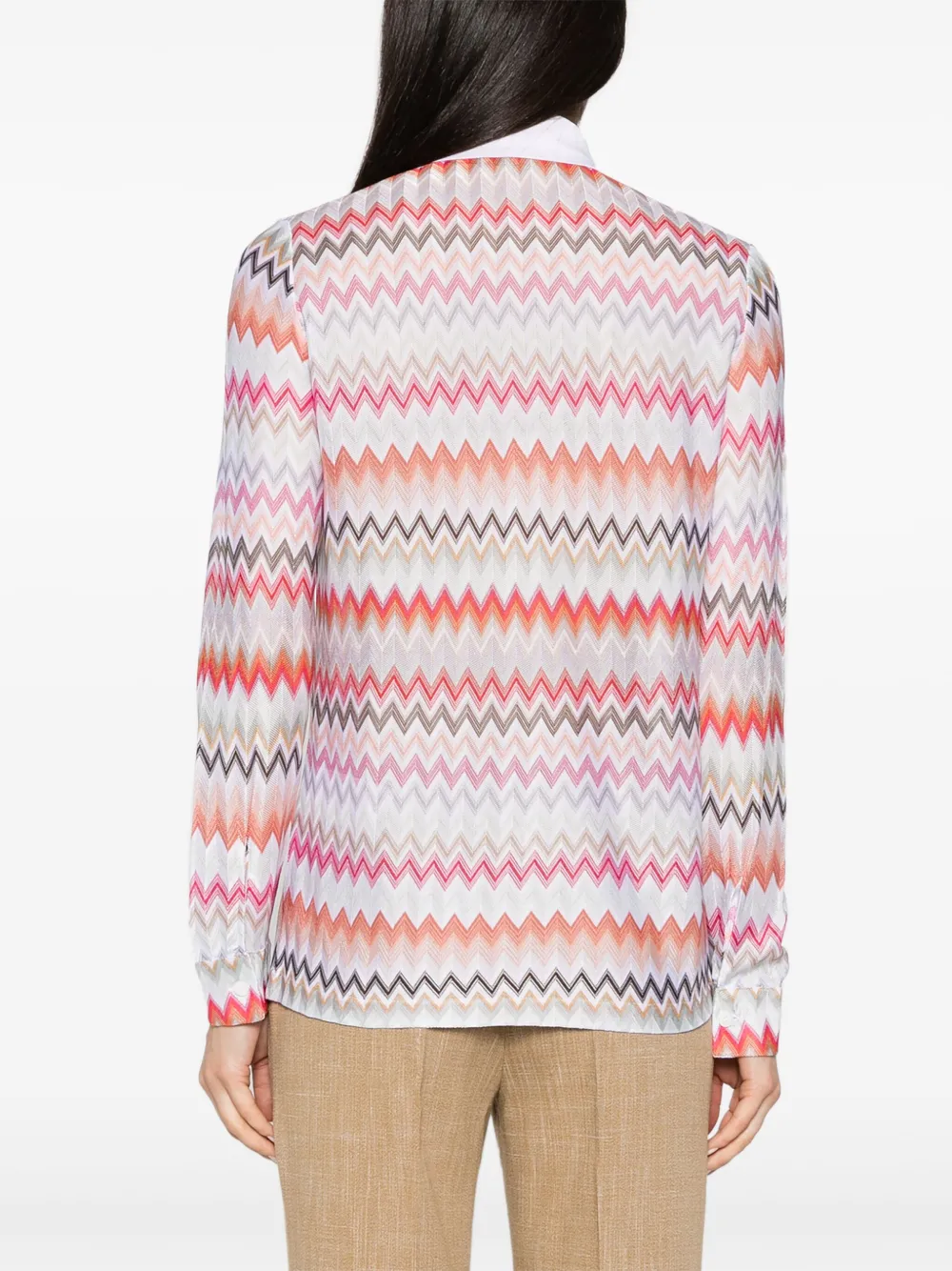 Shop Missoni Zigzag-woven Shirt In White