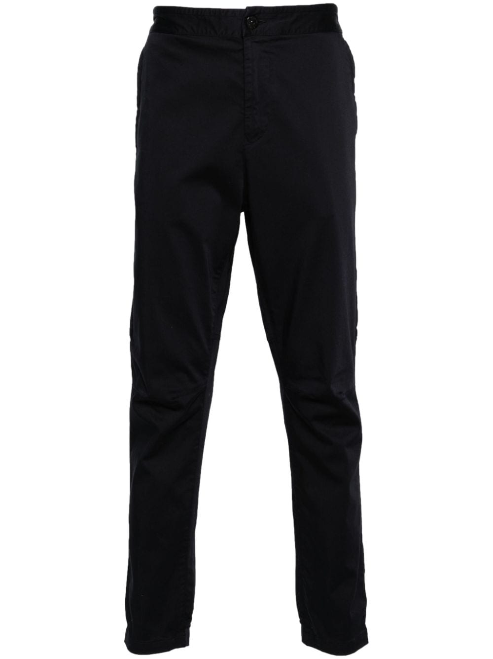 Stone Island Compass-patch Tapered Trousers In Blue