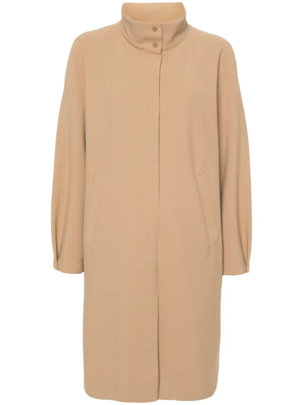Herno Single-breasted Midi Coat in Neutrals