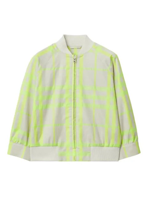 Burberry Kids checked cotton-blend bomber jacket