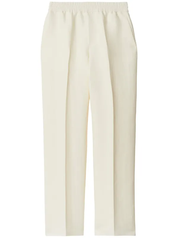Burberry Tapered-leg Canvas Trousers in White