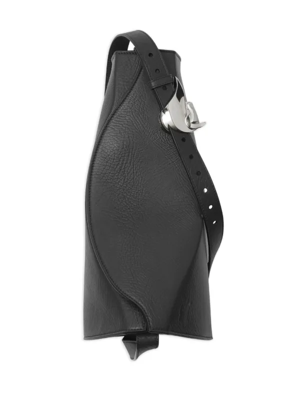 Burberry レザーバック Burberry Large Horn Leather Shoulder Bag | Black | FARFETCH