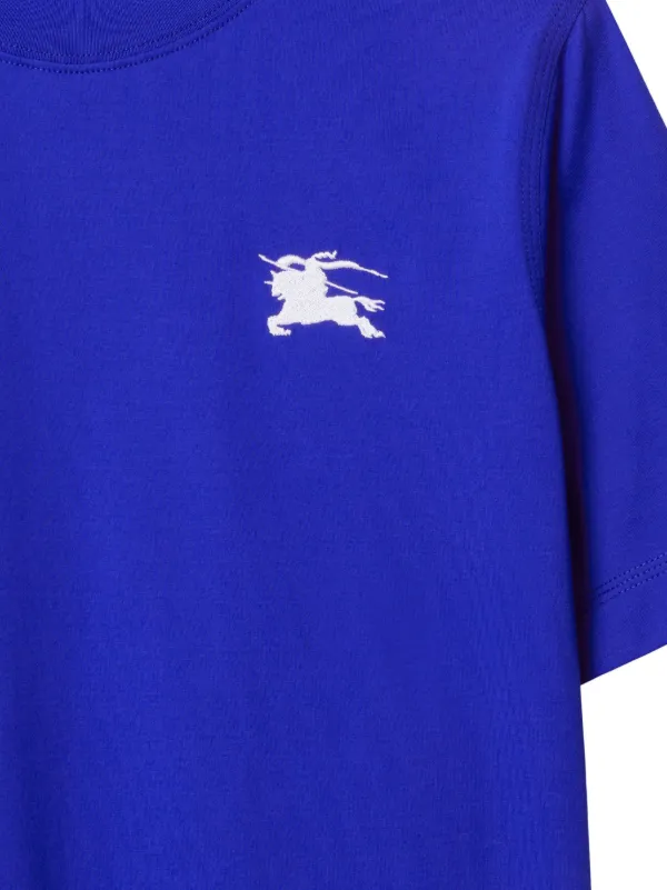 Burberry logo-embroided Cotton T-shirt | Blue | FARFETCH GE