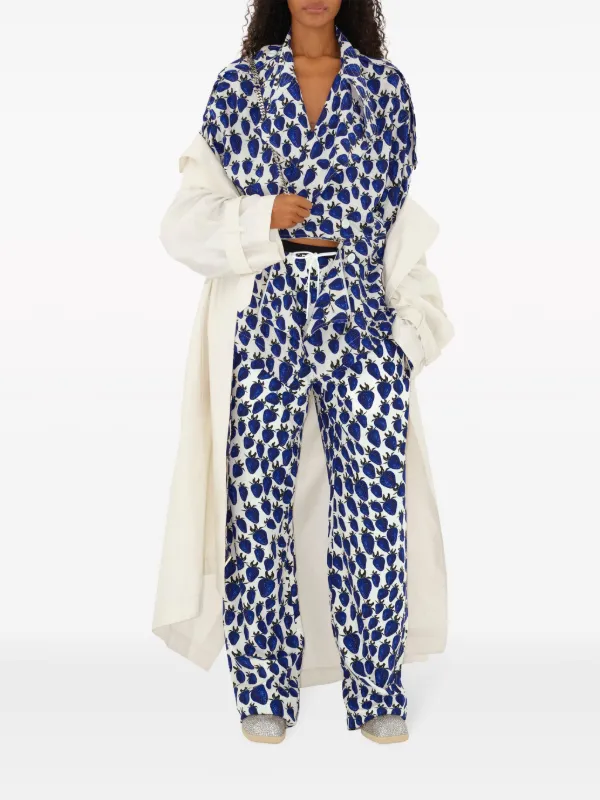 Burberry strawberry-print Straight Trousers | White | FARFETCH