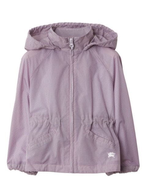 Burberry Kids checked hooded jacket