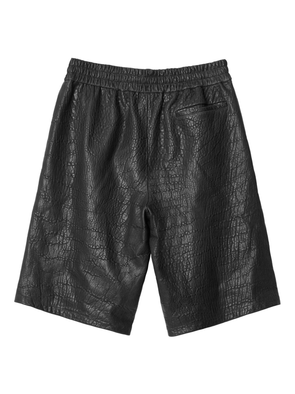 Cheap Burberry grained-effect leather shorts Men