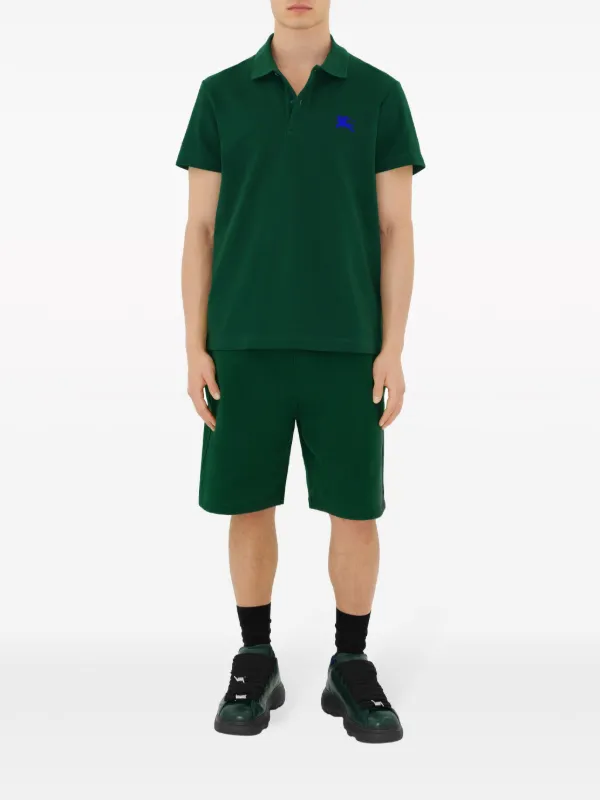 Burberry logo-embroidered Cotton Polo Shirt | Green | FARFETCH