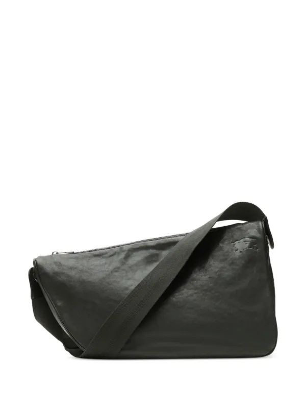 Burberry Shield レザー メッセンジャーバッグ L | グリーン | FARFETCH JP