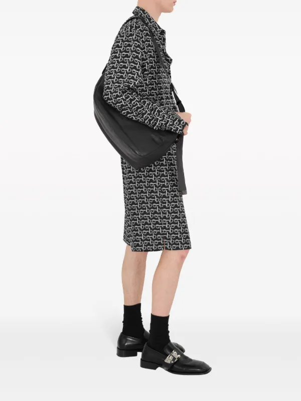 【Luiz】BURBERRY (バーバリー)シールドメッセンジャーバッグ Burberry Shield レザー メッセンジャーバッグ L | グリーン | FARFETCH JP