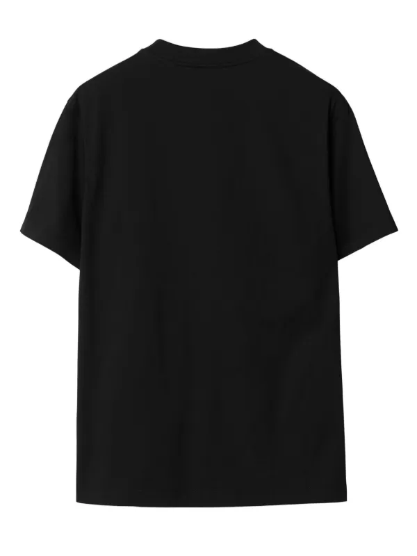Burberry Camiseta De Algodão Com Bordado EKD | Preto | FARFETCH BR