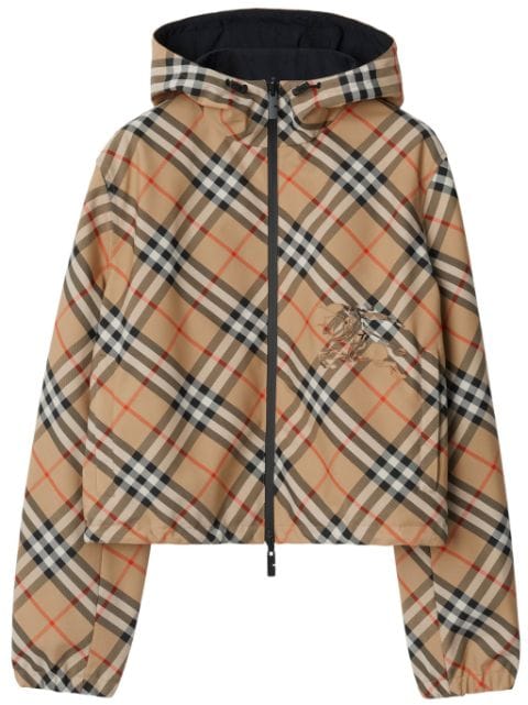 Burberry cropped reversible check jacket