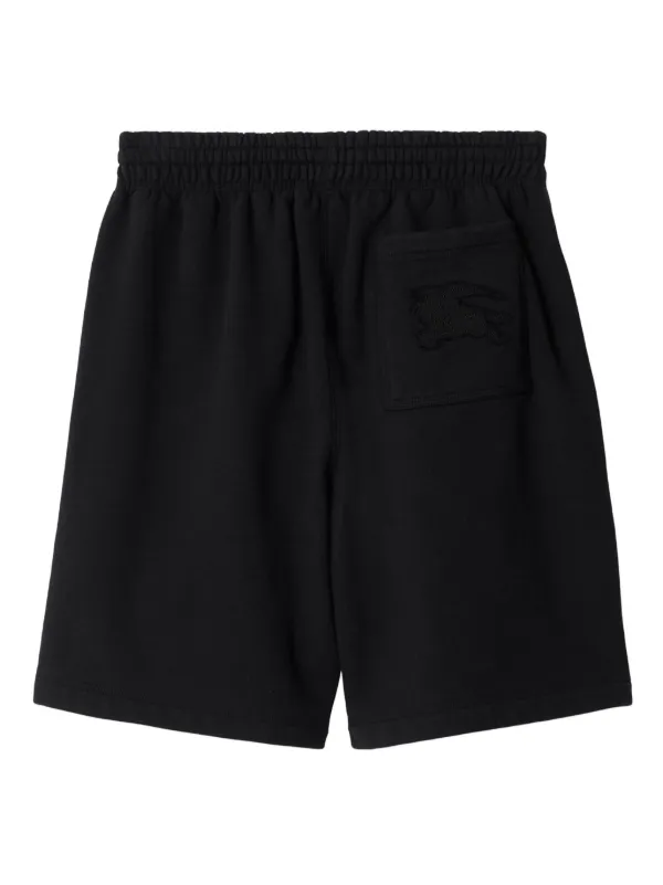 Burberry Equestrian Knight-motif Cotton Shorts | Black