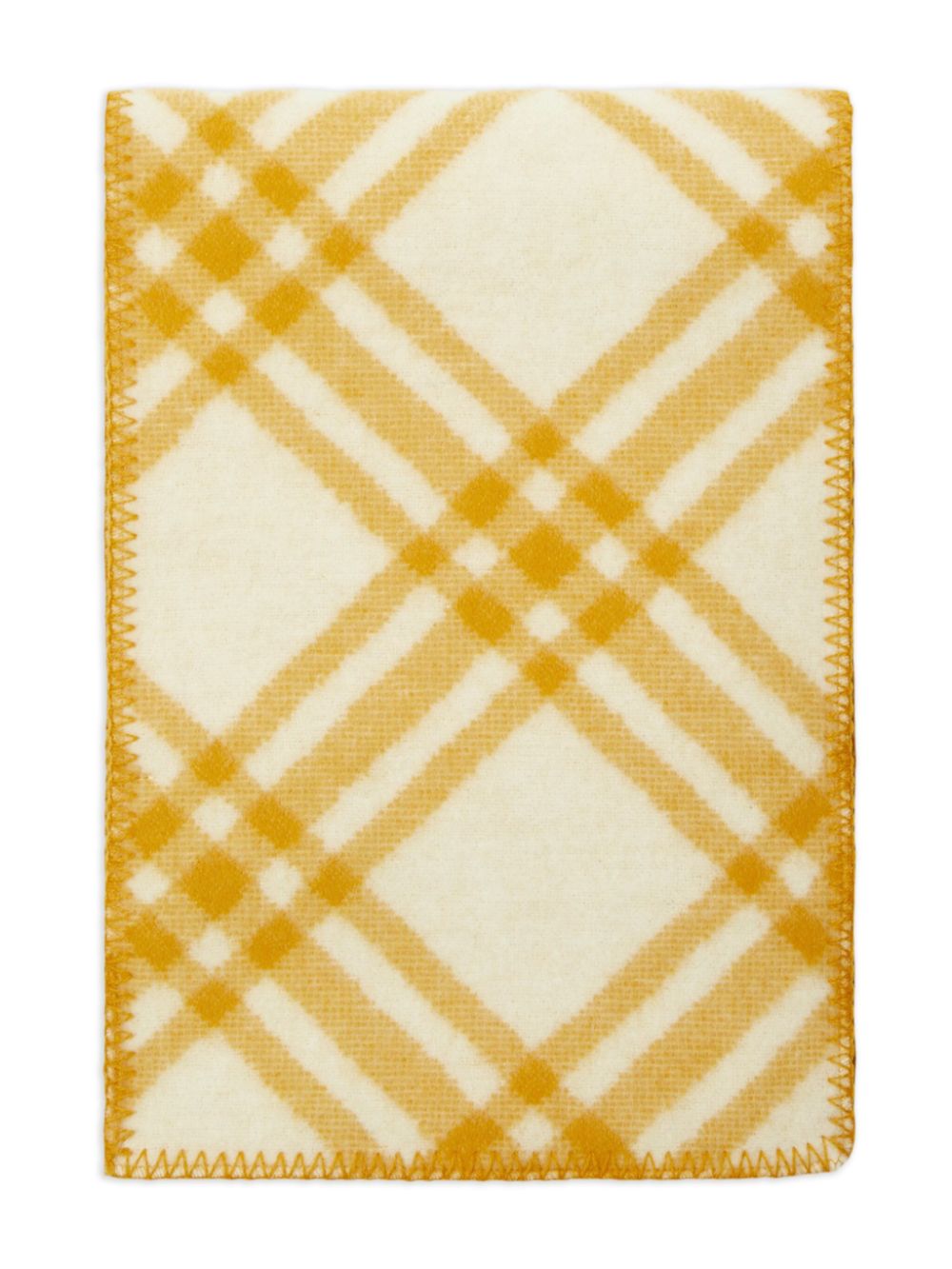 Shop Burberry Reversible Checked Wool Scarf In Yellow