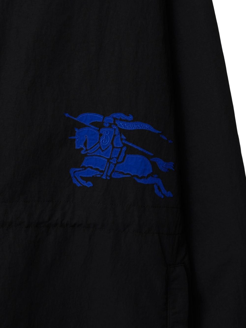 Shop Burberry Edk-appliqué Hooded Jacket In Black