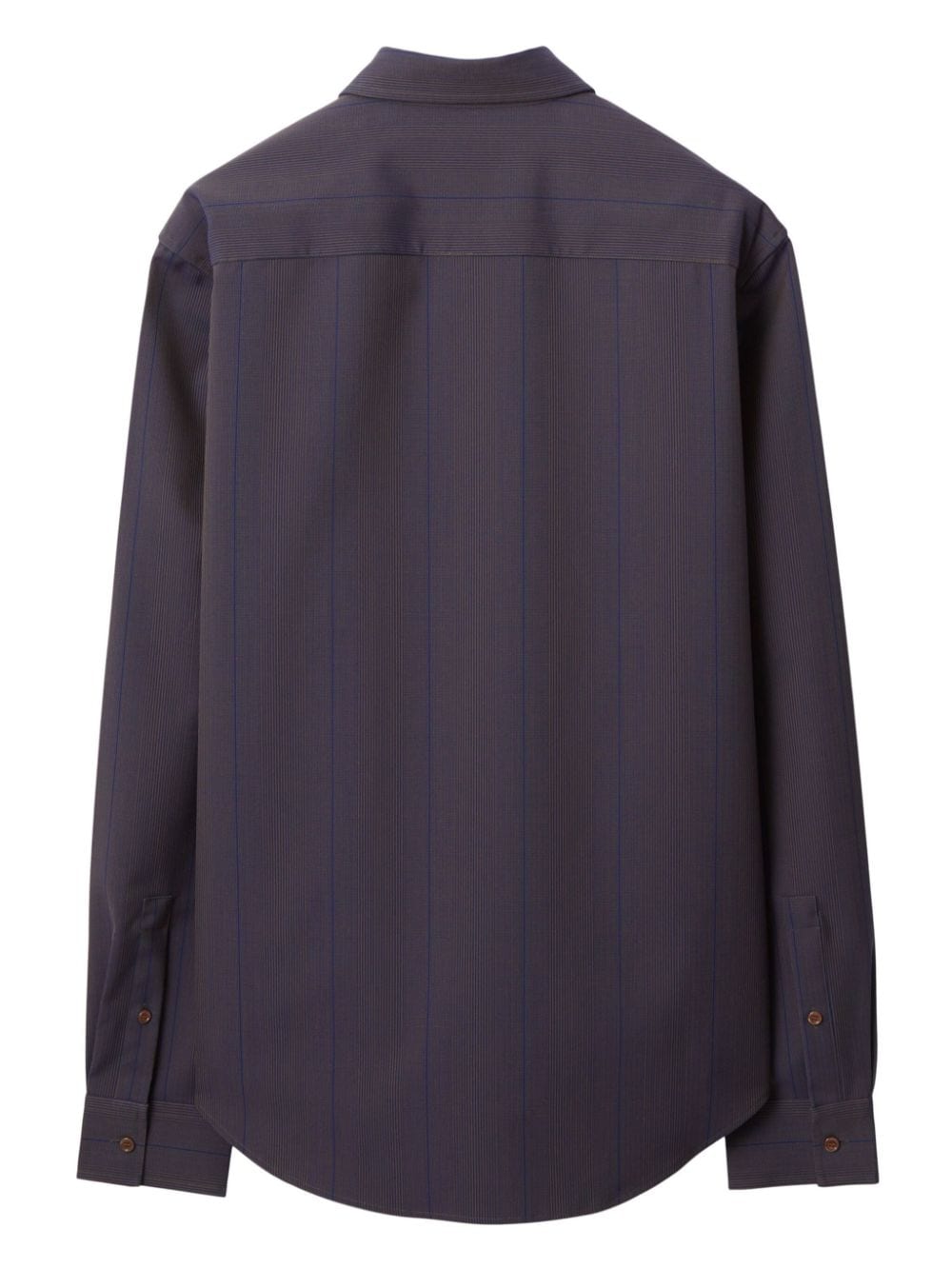 Shop Burberry Striped Wool Shirt In Purple