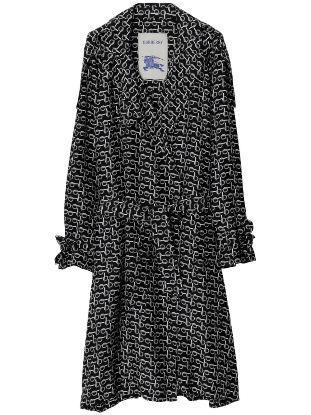 Shop Burberry Silk Trench Coat In Schwarz