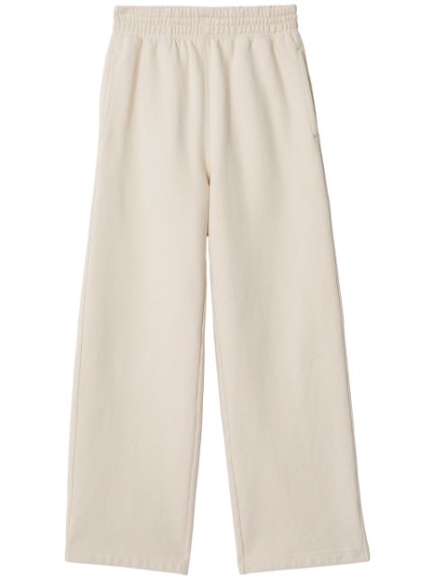 Burberry logo-embroidered cotton track pants Women