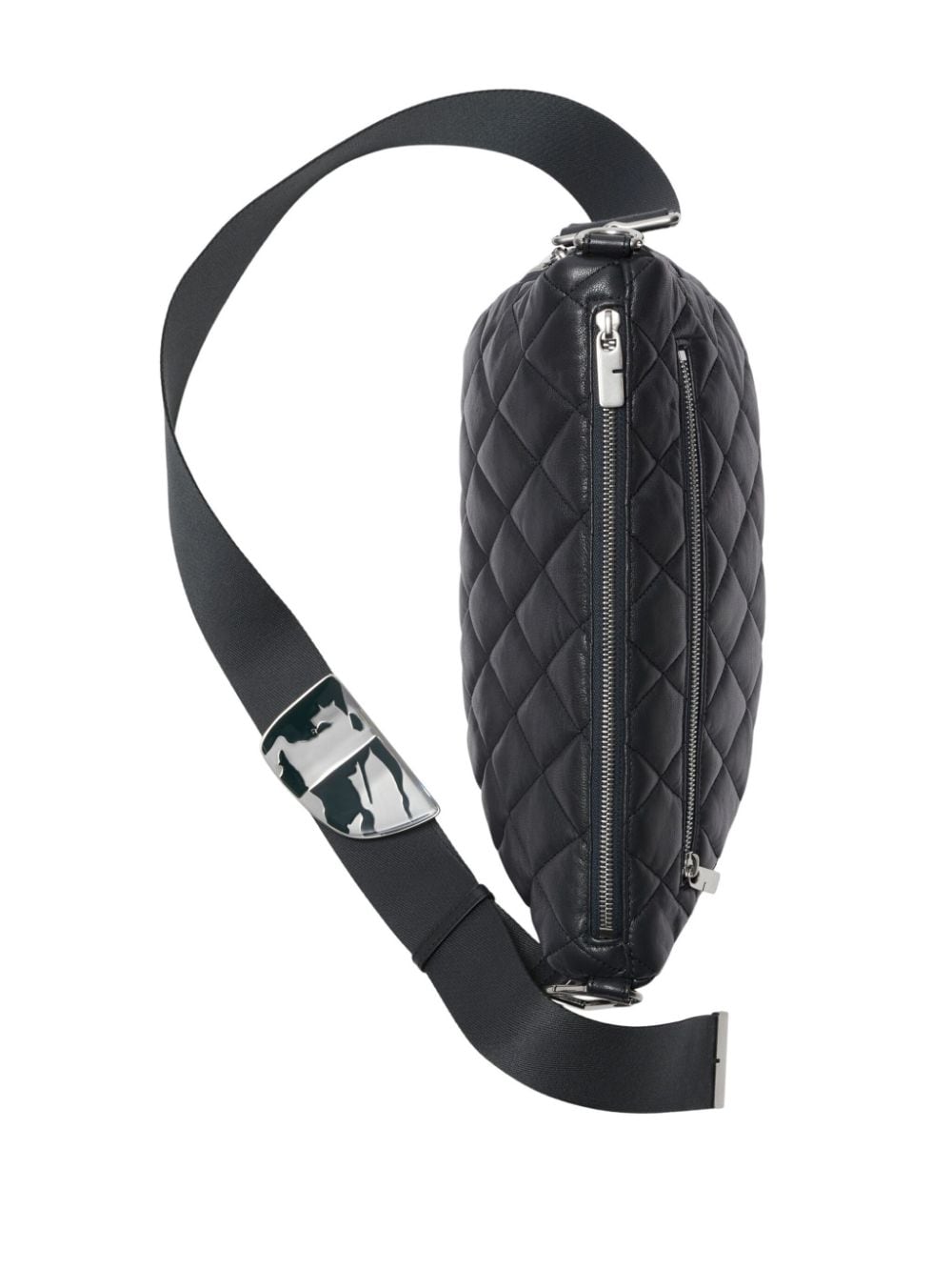 Shop Burberry Shield Diamond-quilted Shoulder Bag In Black