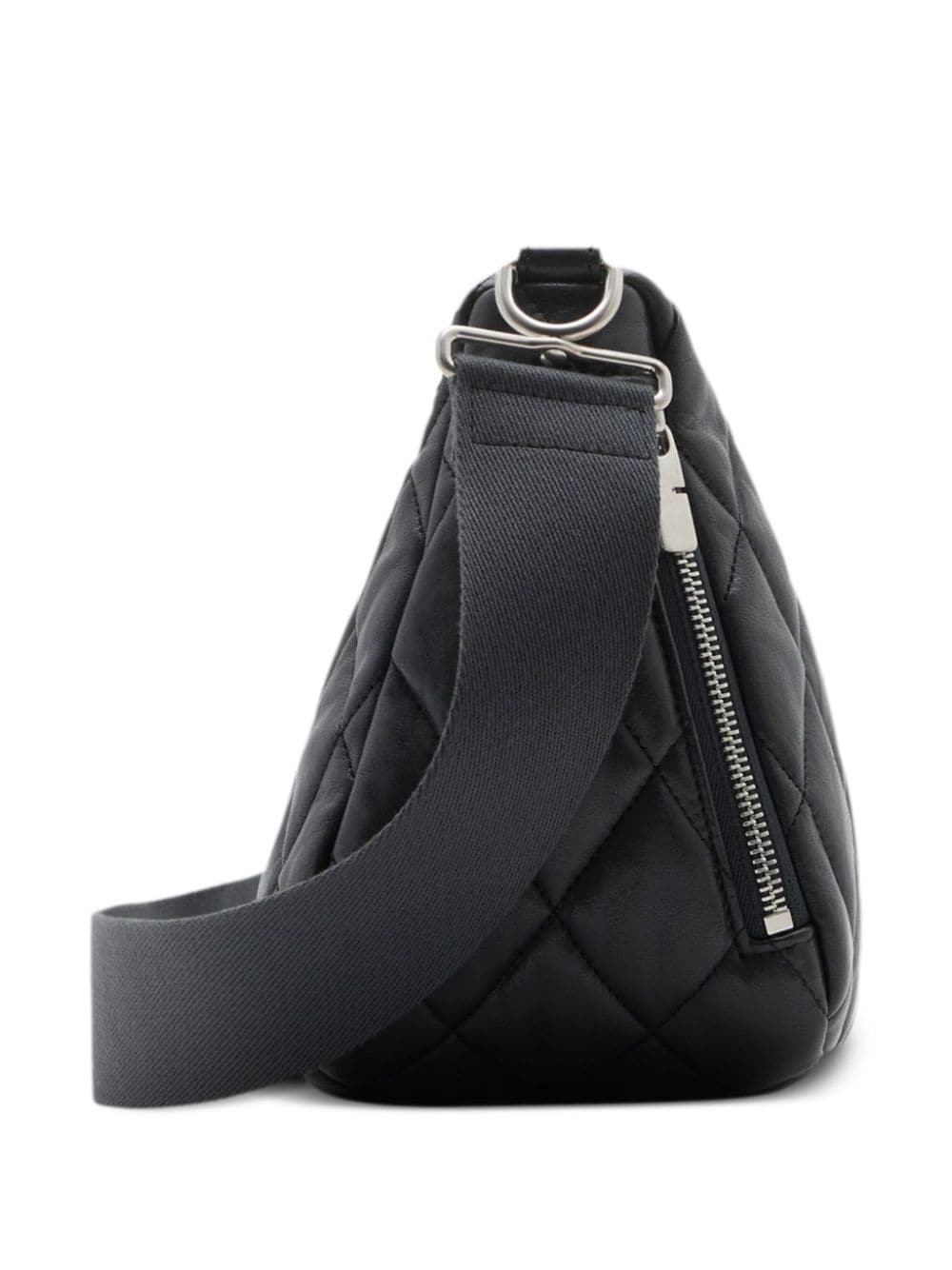 Shop Burberry Shield Diamond-quilted Shoulder Bag In Black