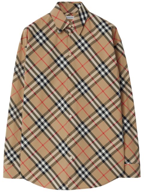 Cheap Burberry check-pattern cotton shirt Women