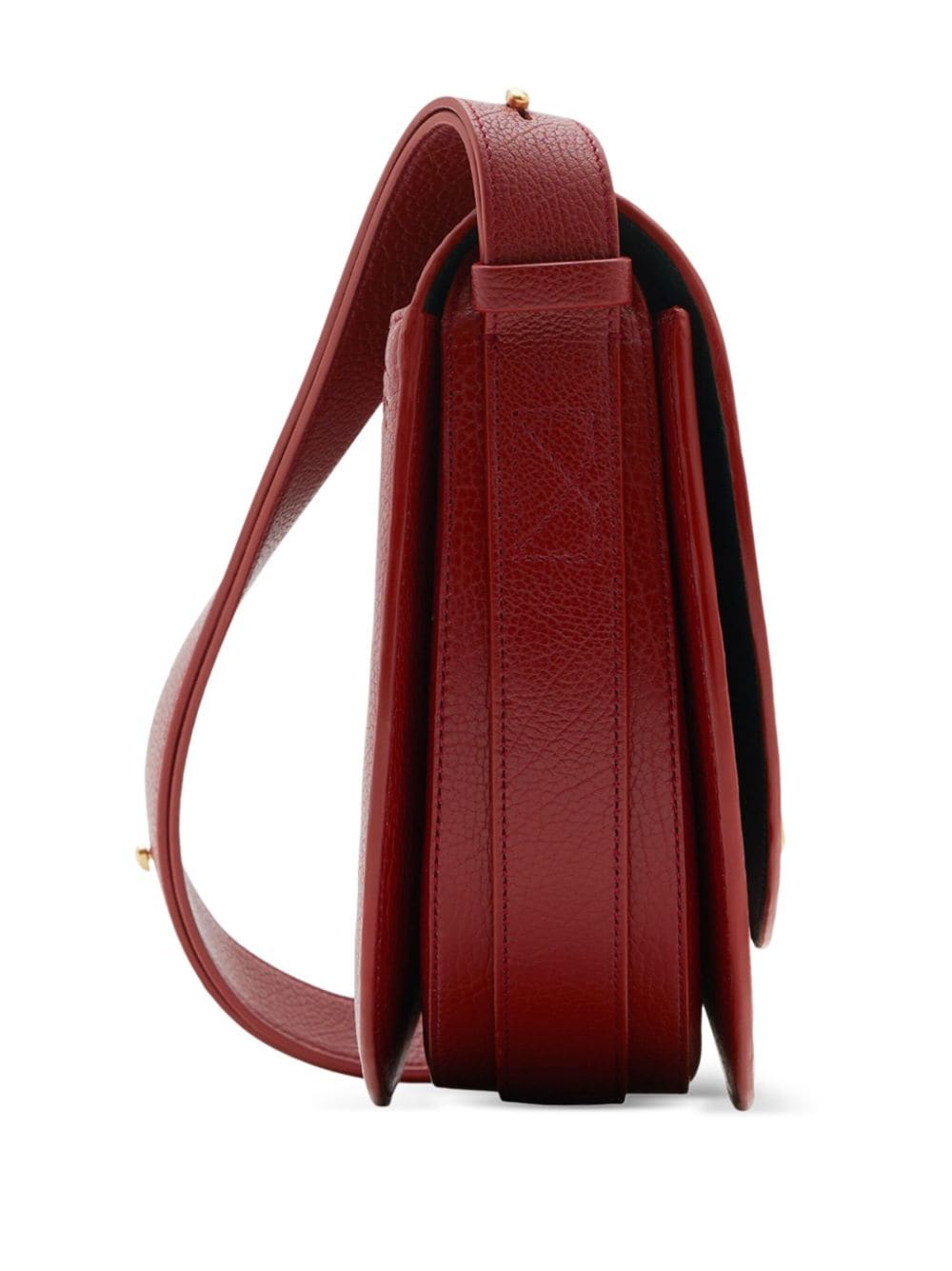 Shop Burberry Medium Rocking Horse Leather Crossbody Bag In Red