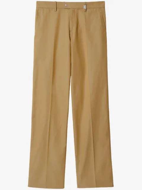 Burberry pantalon en coton à coupe droite