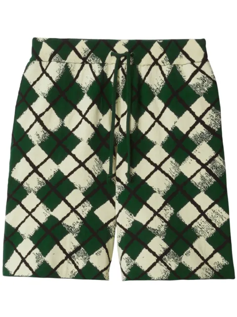 Burberry شورت قطن بكاروهات الأرغيل