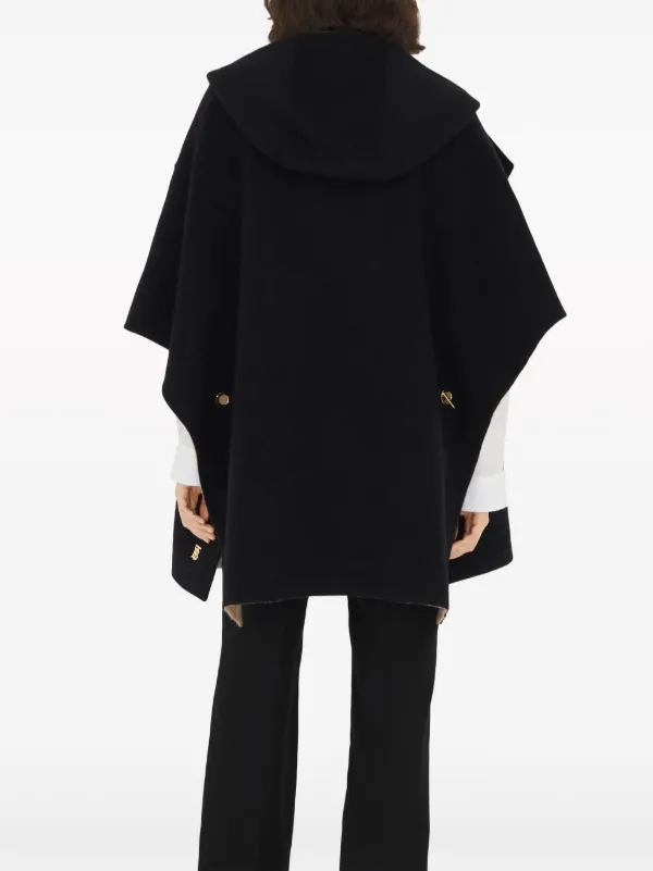 Burberry Cashmere Reversible Hooded Cape Black FARFETCH AZ