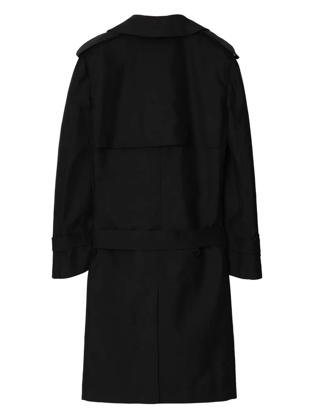 Shop Burberry Double-breasted Belted Trench Coat In Black