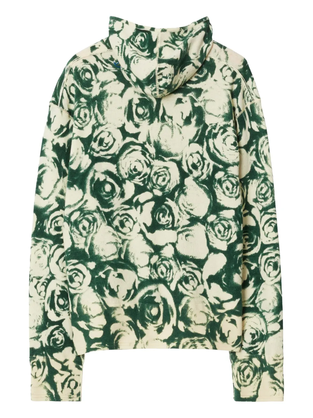 Burberry Wollen hoodie met roosprint Groen