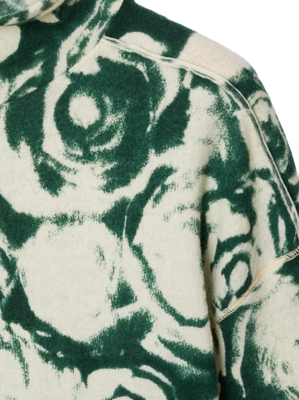 Rose-print wool Hoodie