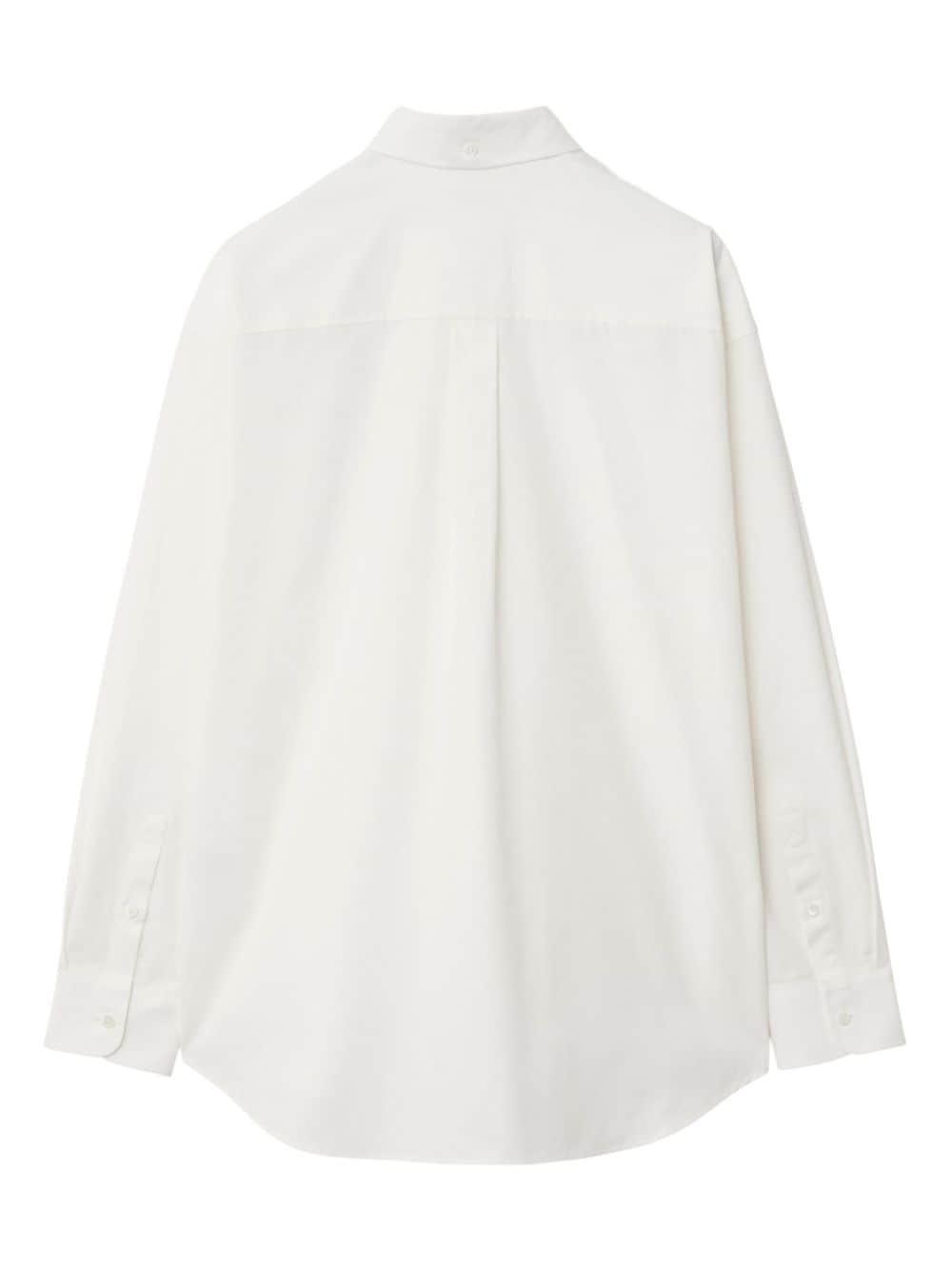 Shop Burberry Equestrian Knight-embroidered Shirt In White