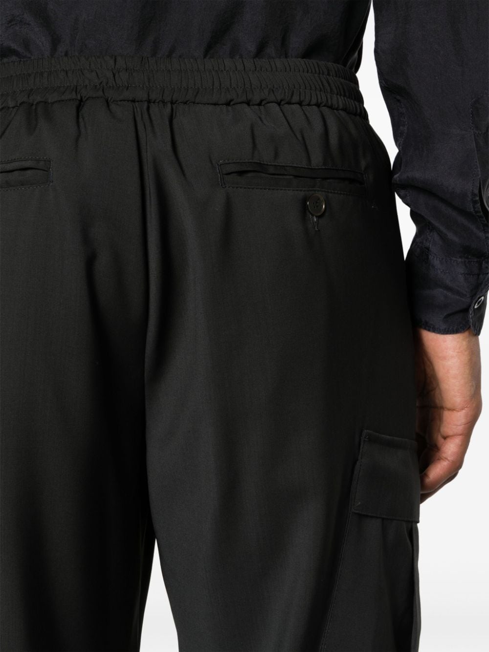 Shop Barena Venezia Rambagio Low-rise Tapered Trousers In Black