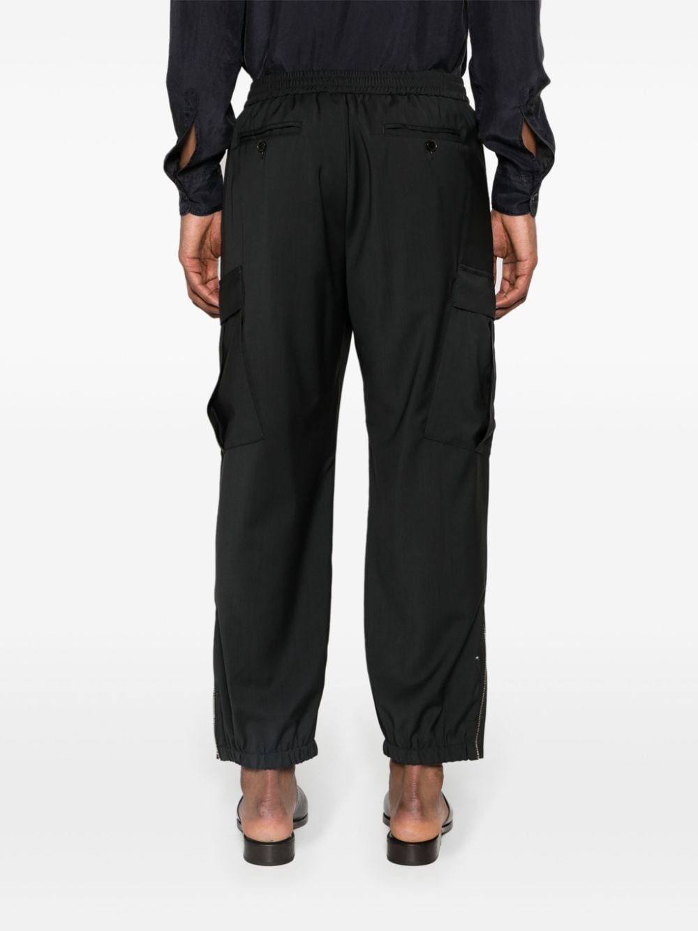 Shop Barena Venezia Rambagio Low-rise Tapered Trousers In Black