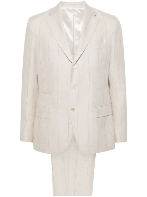 Eleventy linen-blend pinstripe suit