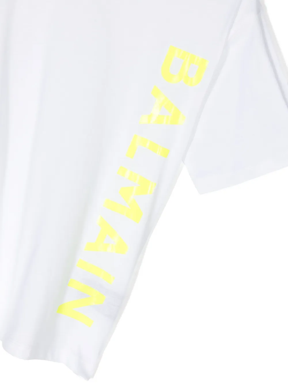 BALMAIN LOGO-STAMP COTTON T-SHIRT 