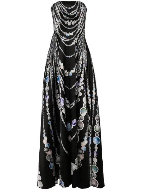 Saiid Kobeisy graphic-print mikado gown