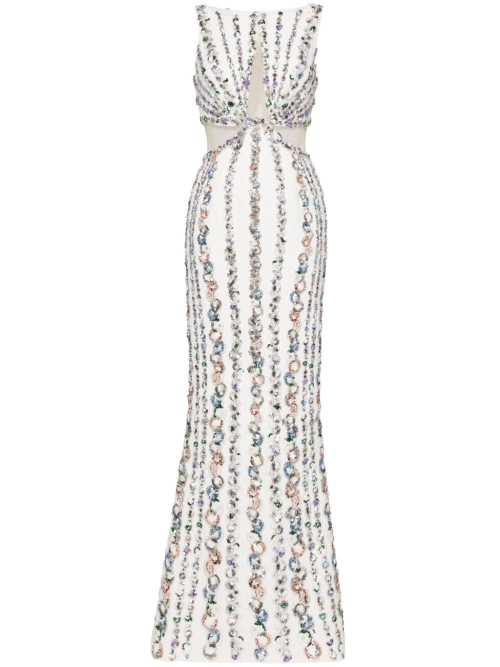 Saiid Kobeisy Beaded Canton-crepe Gown In White