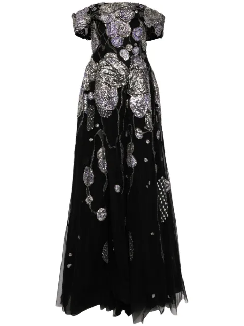 Saiid Kobeisy Off-shoulder beaded tulle dress