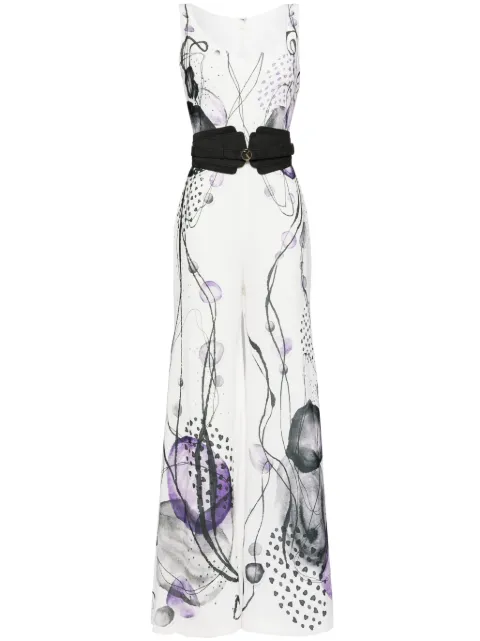 Saiid Kobeisy Canton Violet-print jumpsuit