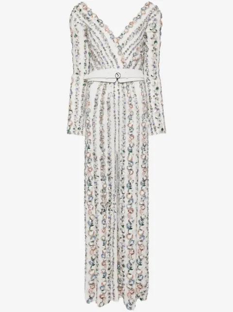 Saiid Kobeisy jumpsuit bordado con lentejuelas