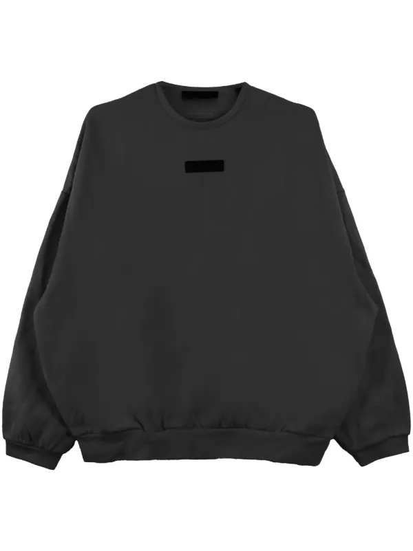 FEAR OF GOD ESSENTIALS logo patch cotton blend Sweatshirt Black FARFETCH