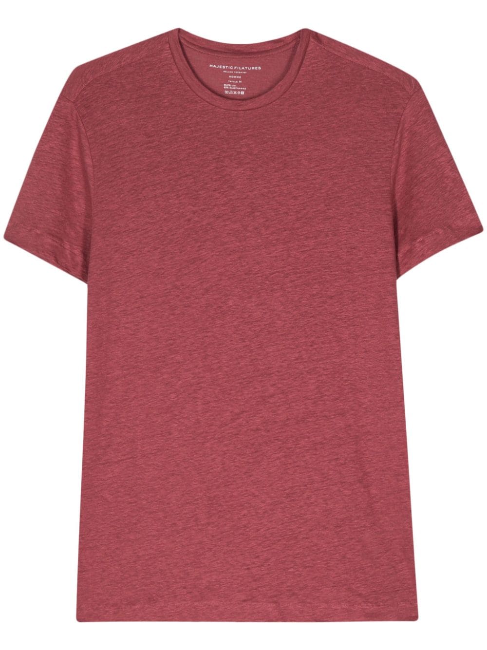 Shop Majestic Deluxe Linen T-shirt In 红色