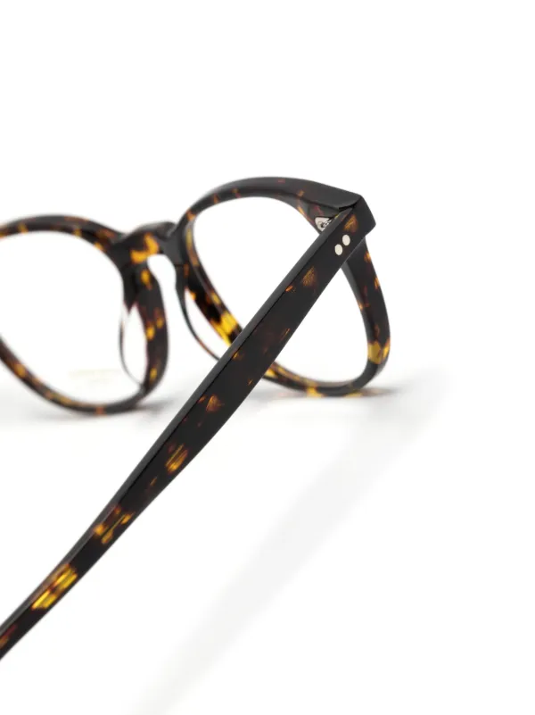 Oliver Peoples Sadao オーバル眼鏡フレーム | ブラウン | FARFETCH JP