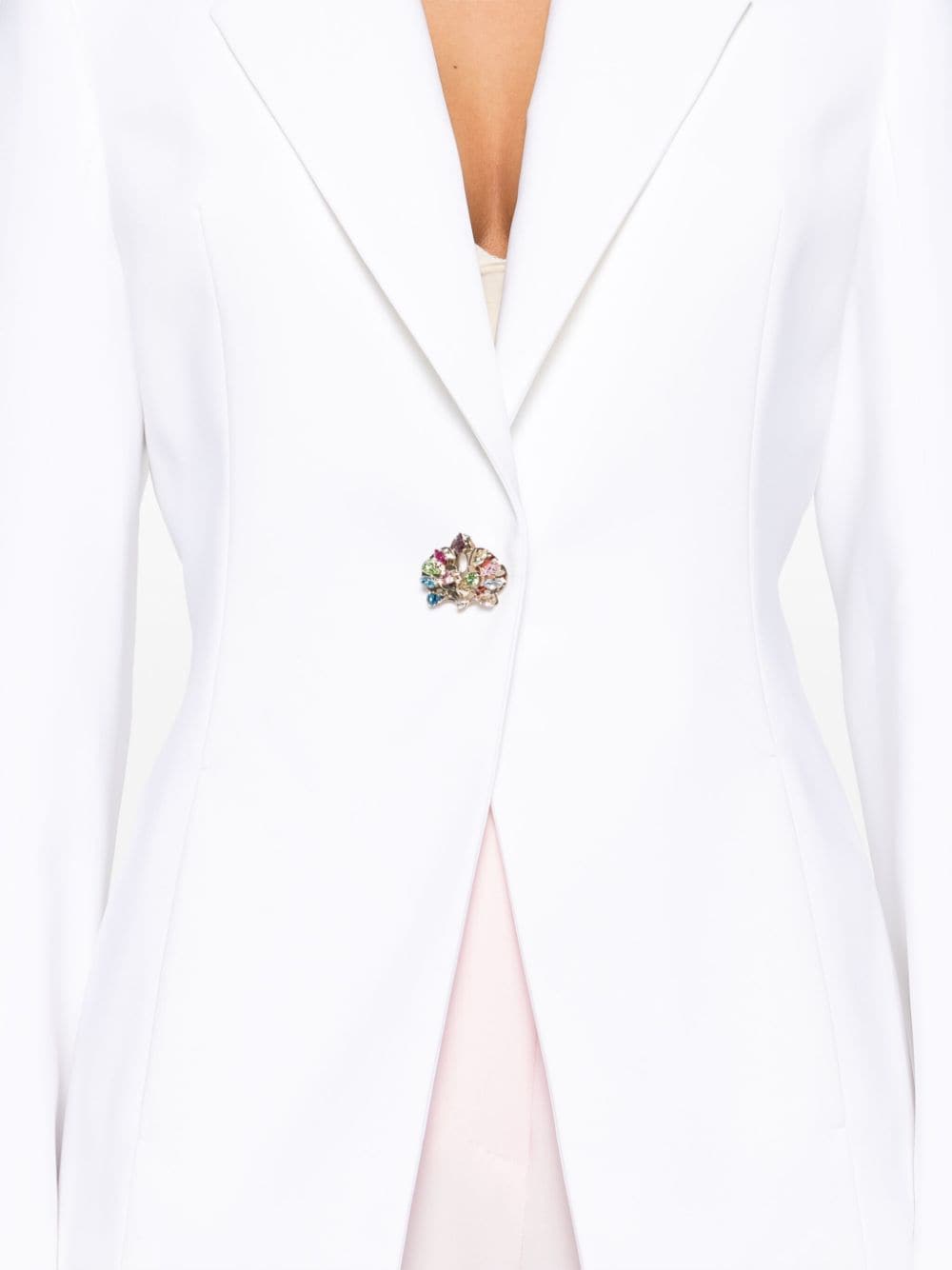 Shop Genny Crystal-embellished Single-breasted Blazer In White