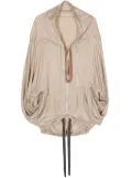 Shanshan Ruan batwing-style silk jacket - Neutrals
