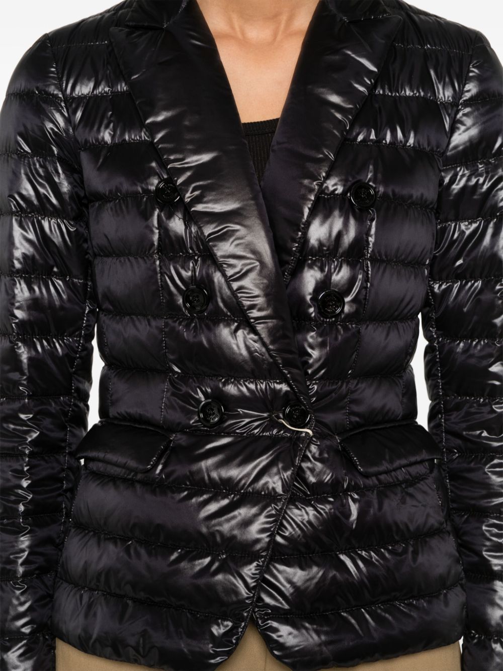 Shop Herno Double-breasted Puffer Jacket In Black
